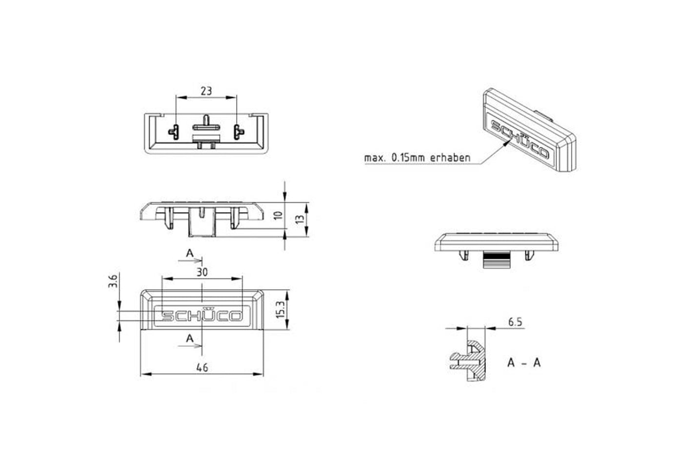 Schuco 28647900 windkapje kleur zwart (20 stuks)